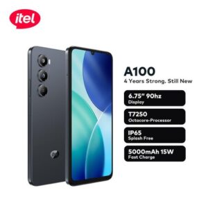 itel A100 6.75'' 90hz Bright Display IP65 5000mah 15W T7250 Octa-core 128+3GB -Shadow Titanium
