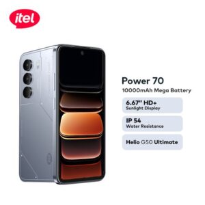 itel Power 70 6.67'' HD 8GB RAM/128GB ROM P70 6000mAh+4000mAh Case- Silver
