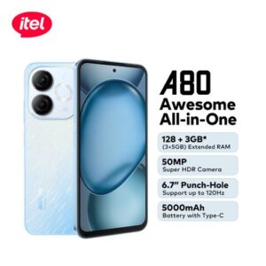 itel A80 6.7" 3GB RAM/128GB ROM 5000mAh 50MP 4G Android 14-Blue
