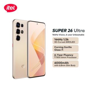 itel SUPER 26Ultra 6.78" 3D-Curved Amoled,144HZ , 6000mah with 6.8 Slimbody, 6years Fluency, Corning Gorilla Glass 7i 8+8GB/128GB - Pink Gold